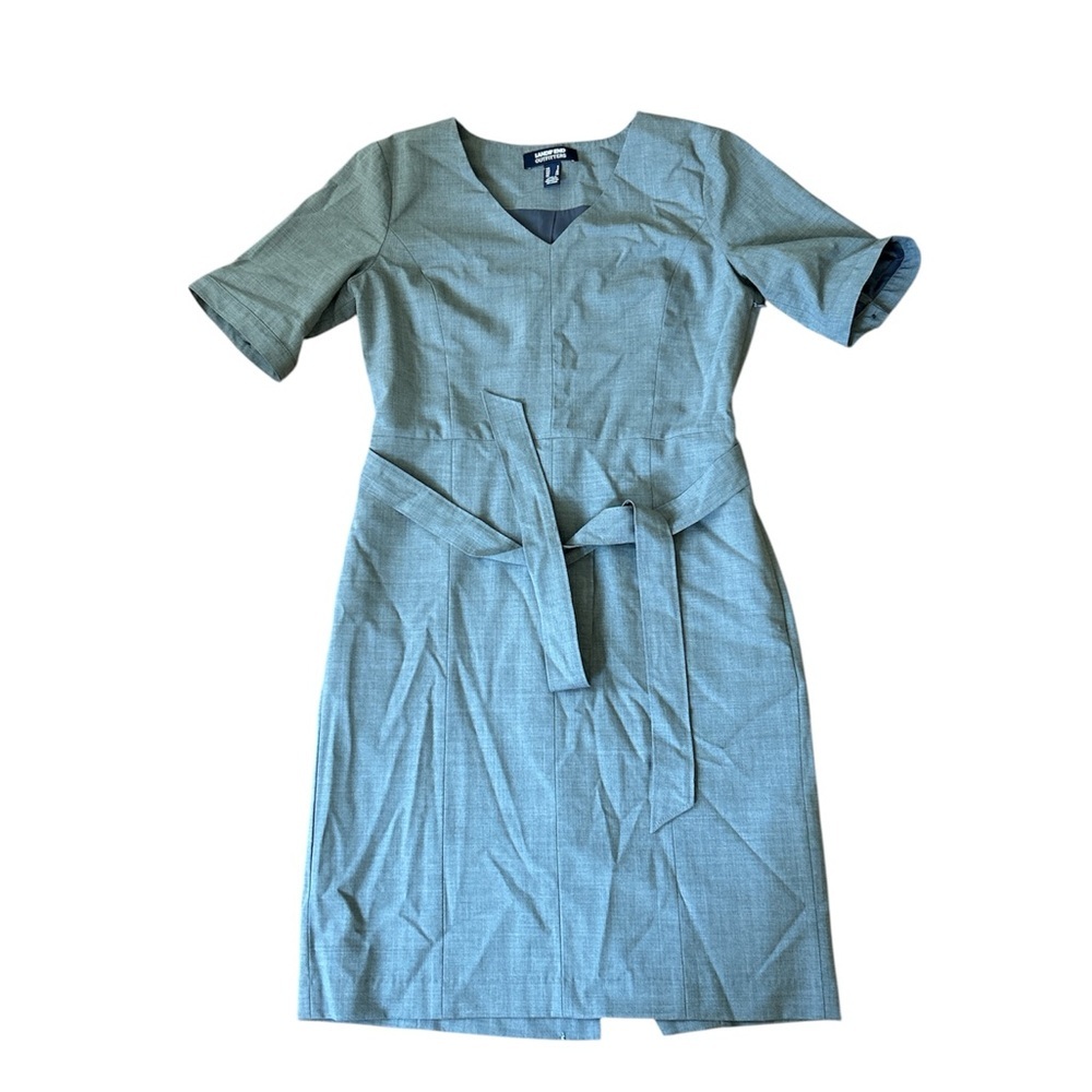 Lands' End Teal Midi Dress with Tie Waist